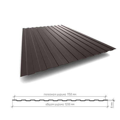 Профнастил С8 эконом односторонний глянец