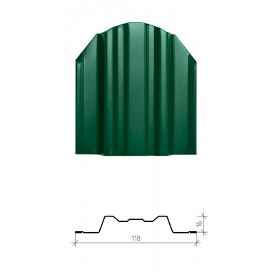 Металлический штакетник «ТРАПЕЦИЯ», покрытие полиэстер, двухстороннее глянцевое СТАНДАРТ