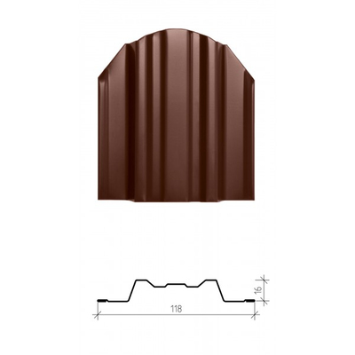 Металлический штакетник «ТРАПЕЦИЯ», покрытие полиэстер, двухстороннее глянцевое СТАНДАРТ