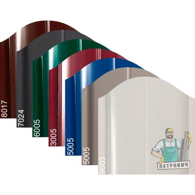 Металлический штакетник «ЕВРОПЛАНКА», покрытие полиэстер, одностороннее глянцевое ЭКОНОМ