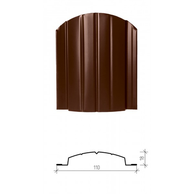 Металлический штакетник «ВЕРСАЛЬ», покрытие полиэстер, одностороннее матовое