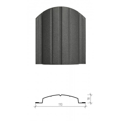 Металлический штакетник «ВЕРСАЛЬ», покрытие полиэстер, двухстороннее матовое