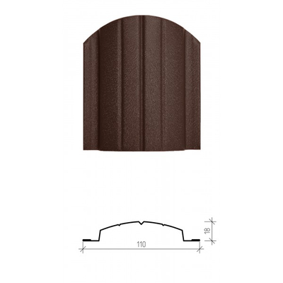 Металлический штакетник «ВЕРСАЛЬ», покрытие полиэстер, двухстороннее матовое