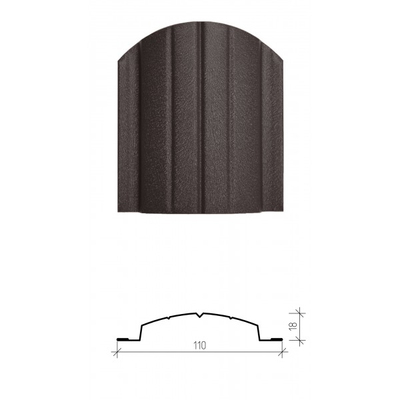 Металлический штакетник «ВЕРСАЛЬ», покрытие полиэстер, двухстороннее матовое